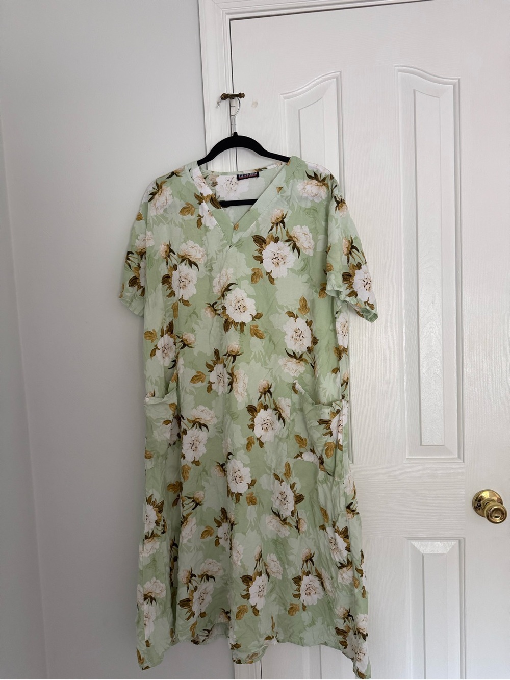 Ping Mint Green Floral Midi Dress with White Blooms